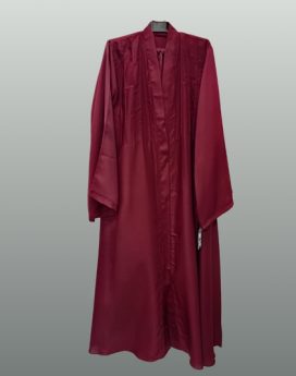 Coat Style Abaya Front Open Maroon