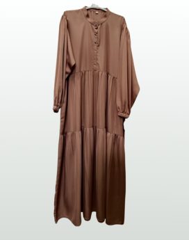 Frill Maxi Abaya Brown