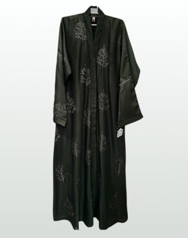 Tree Design Emroidery Abaya Green