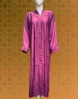 Bow Print Abaya Maroon