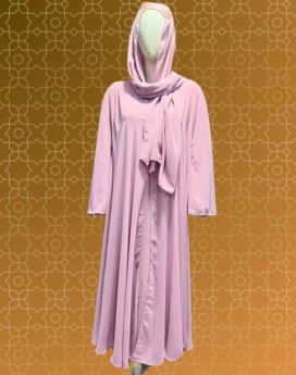 Double Chifoon Abaya Baby Pink