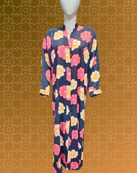 Floral Print Silk Abaya