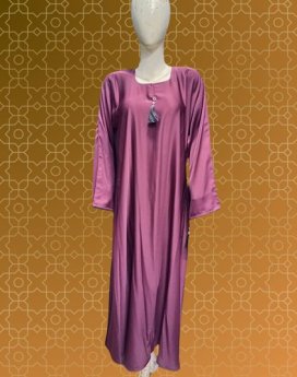 Simple Silk Design Abaya Maroon