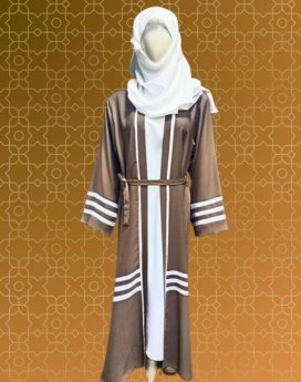 Twin Layer Abaya Brown