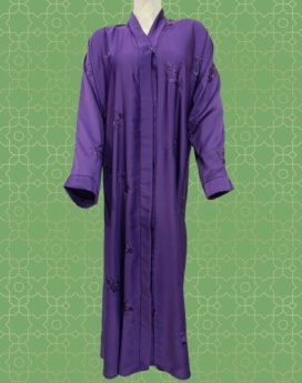 Embroided Design Purplr Abaya