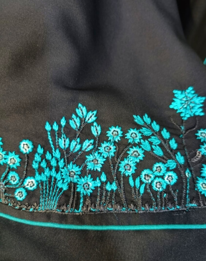 Embroided Sleeves Design Black Abaya