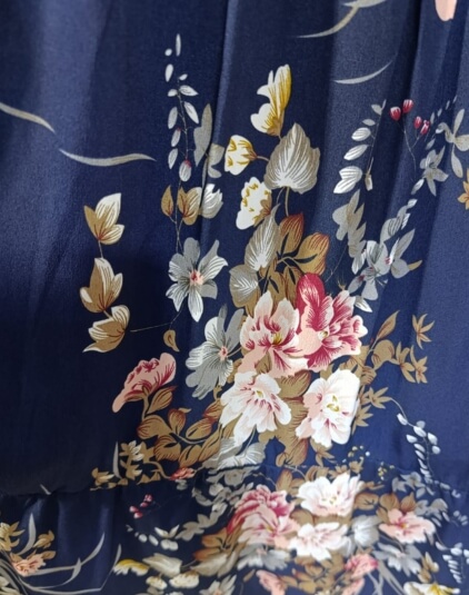 Printed Frock Style Blue Abaya