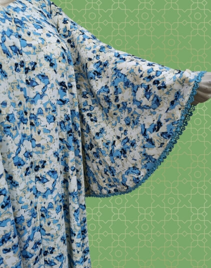 Printer chifon Blue Abaya