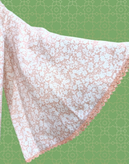 Printer chifon Pink Abaya