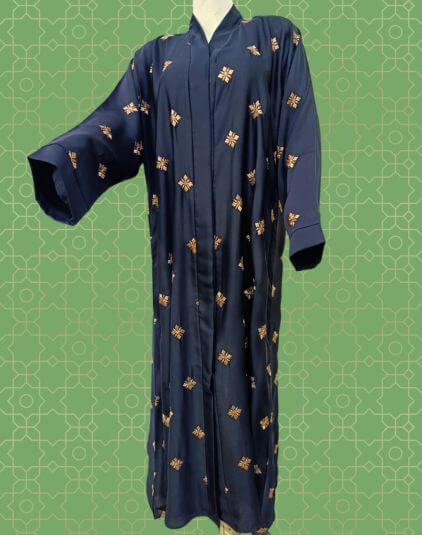 Skin color Emboided Design Black Abaya 9357526