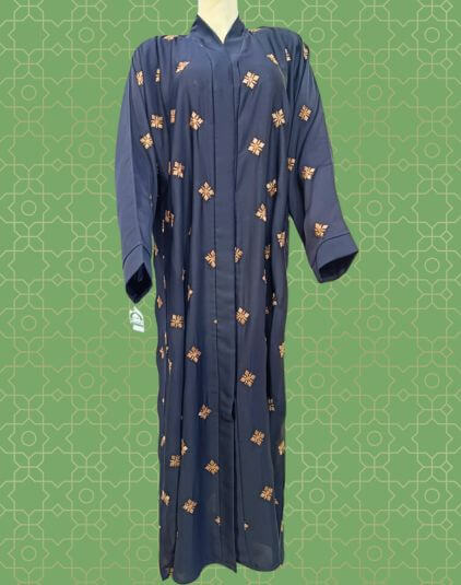 Skin color Emboided Design Black Abaya 9357526c