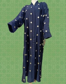 Skin color Emboided Design Black Abaya