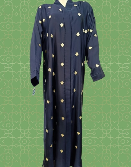 Skin color Emboided Design Black Abaya